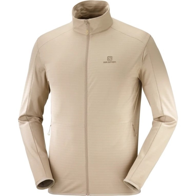 Chaquetas Salomon Essential Lightwarm Full Zip Hombre Beige | MX CPON301